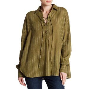 Free People Under the Boardwalk Striped Blouse